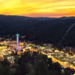 gatlinburg in winter at night